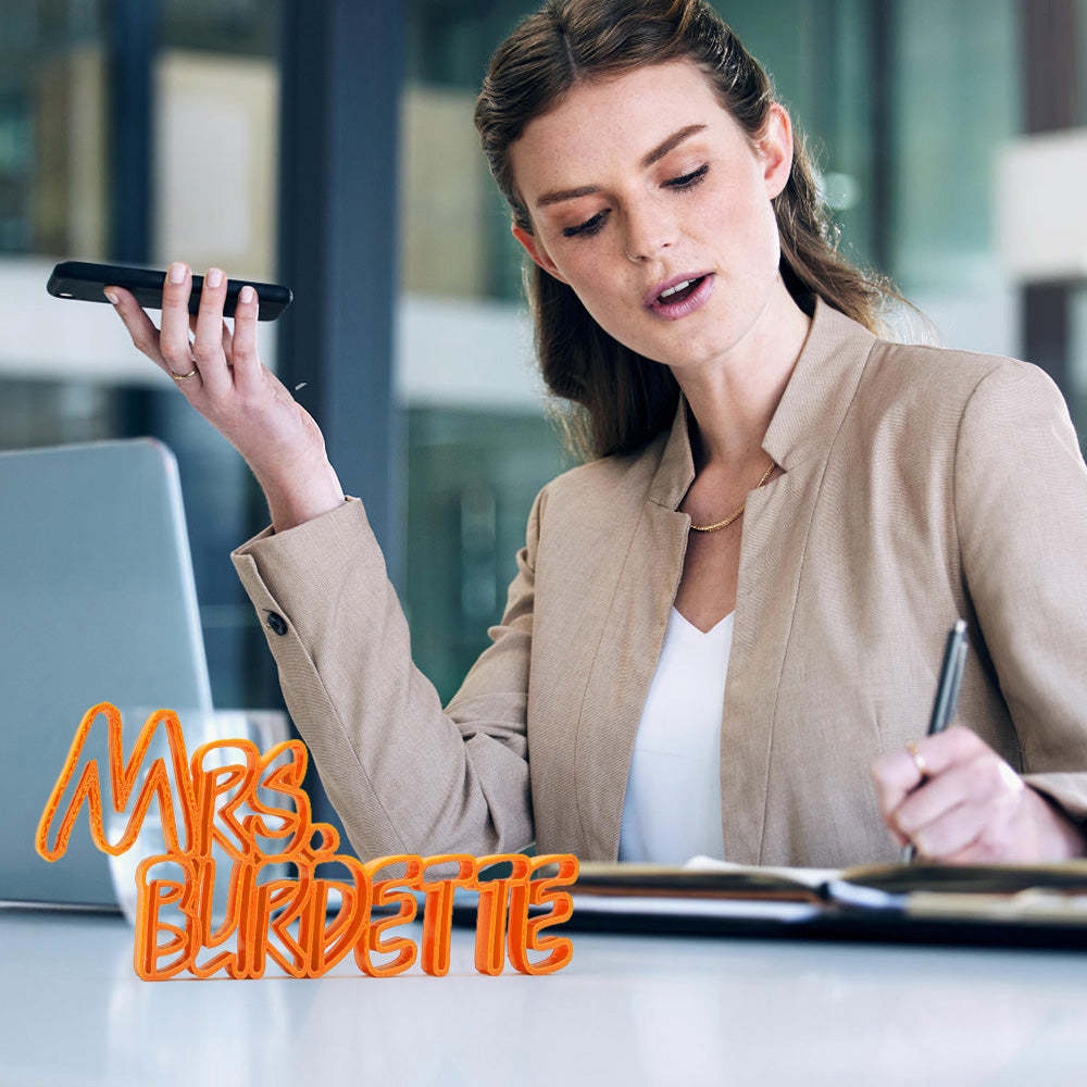 Custom 3D Name Plate Personalized Desk Name Plates Gift for Teacher or Colleague - auphotoblanket