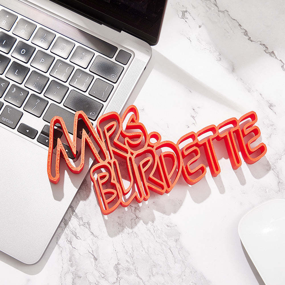 Custom 3D Name Plate Personalized Desk Name Plates Gift for Teacher or Colleague - auphotoblanket