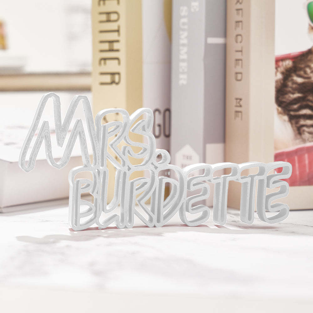 Custom 3D Name Plate Personalized Desk Name Plates Gift for Teacher or Colleague - auphotoblanket