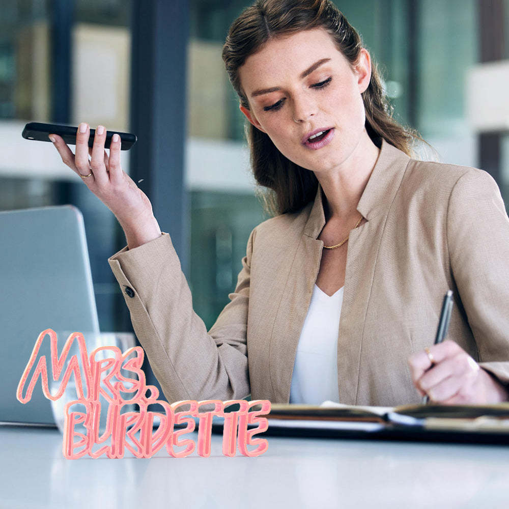 Custom 3D Name Plate Personalized Desk Name Plates Gift for Teacher or Colleague - auphotoblanket