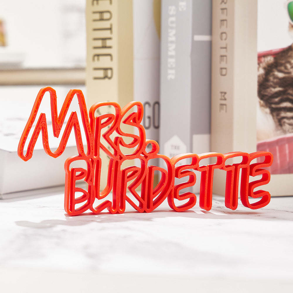 Custom 3D Name Plate Personalized Desk Name Plates Gift for Teacher or Colleague - auphotoblanket