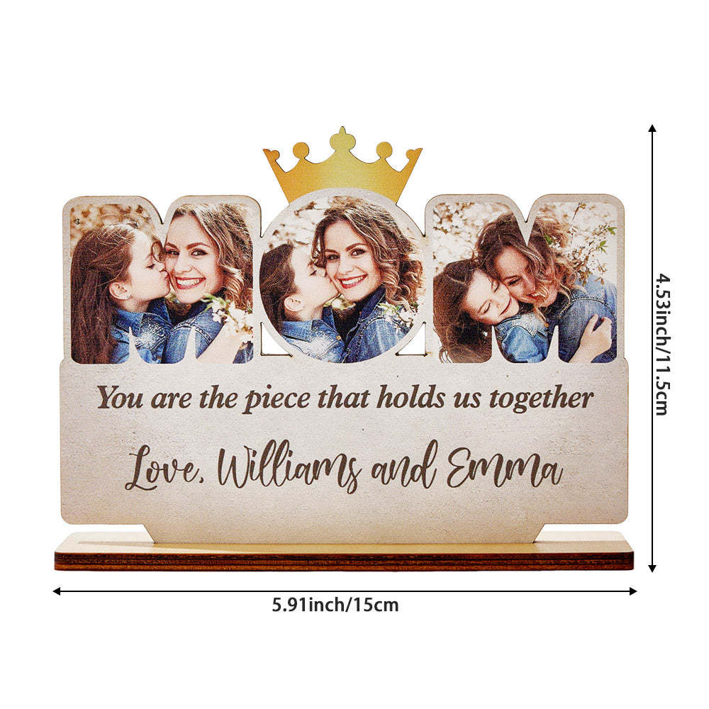 Custom Mom Wooden Plaque Personalized Photo Mom Sign for Mother's Day Gifts - auphotoblanket