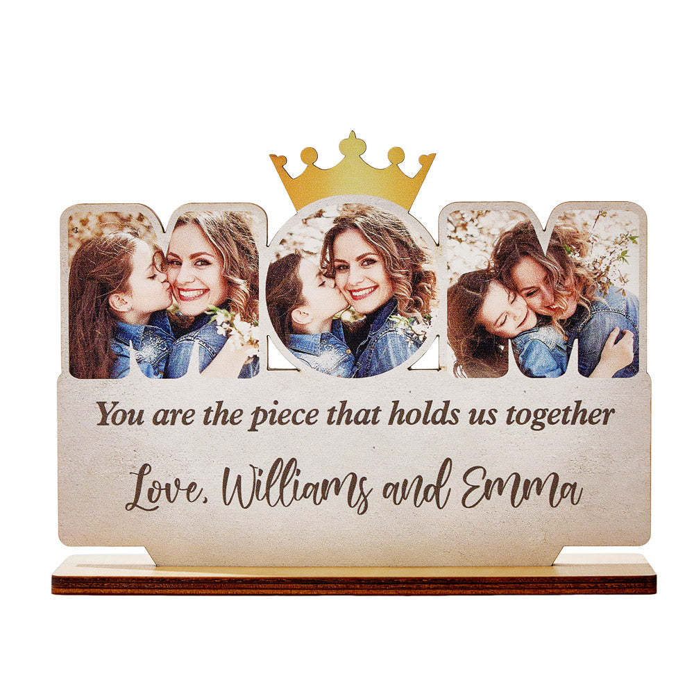 Custom Mom Wooden Plaque Personalized Photo Mom Sign for Mother's Day Gifts - auphotoblanket