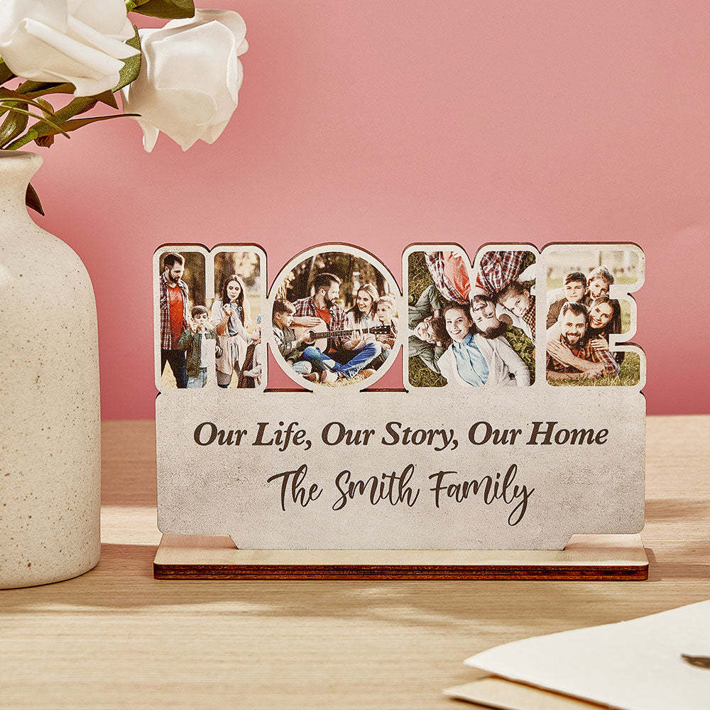 Personalized Home Wooden Plaque Custom Photo Home Sign Home Decoration Gift - auphotoblanket