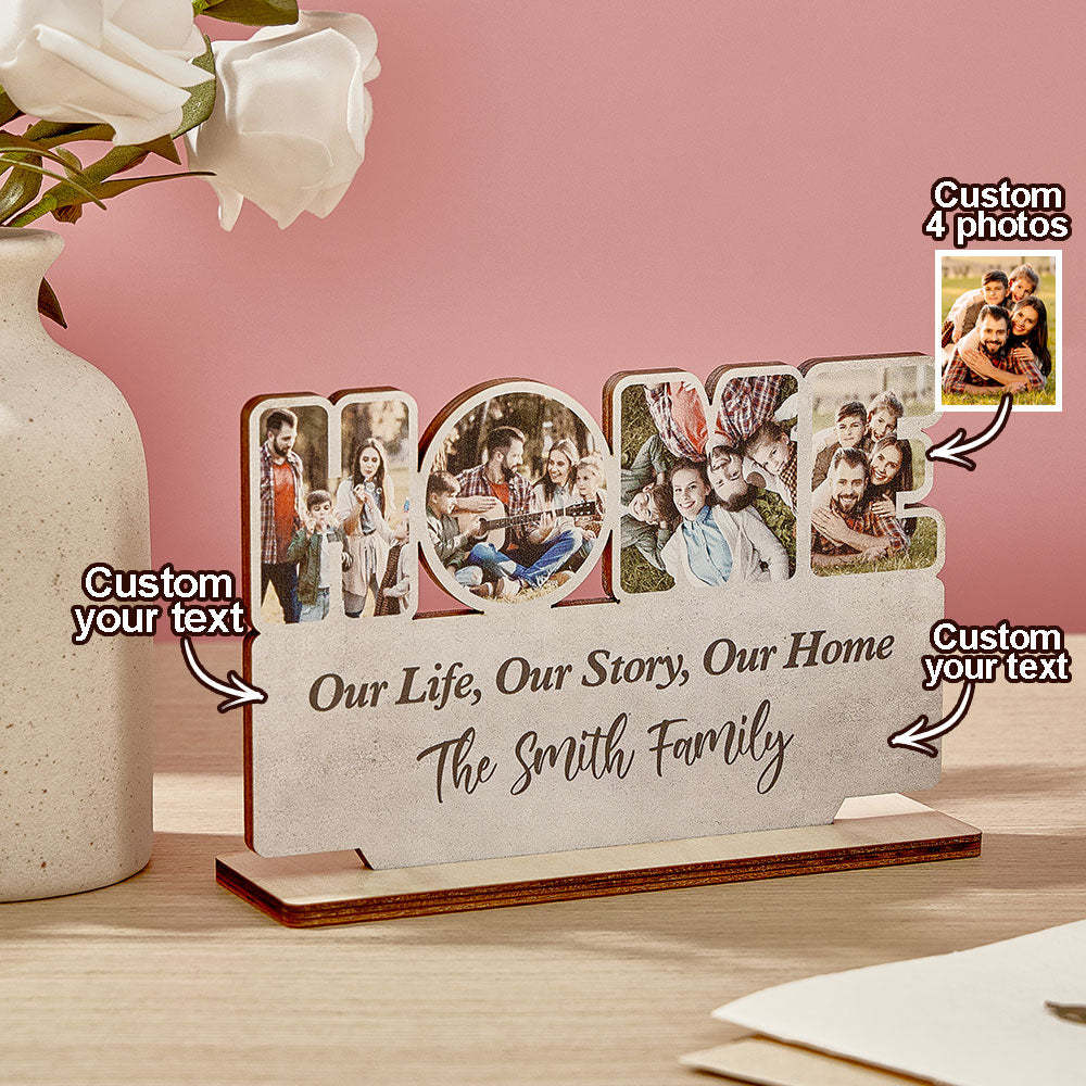 Personalized Home Wooden Plaque Custom Photo Home Sign Home Decoration Gift - auphotoblanket