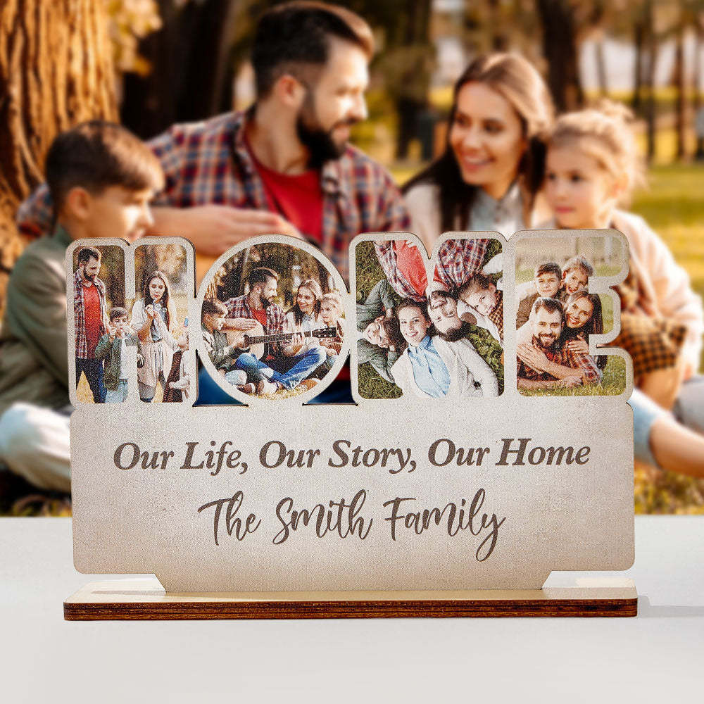 Personalized Home Wooden Plaque Custom Photo Home Sign Home Decoration Gift - auphotoblanket