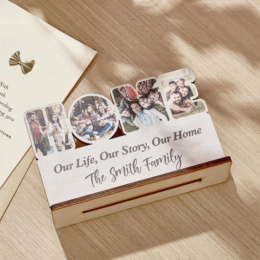 Personalized Home Wooden Plaque Custom Photo Home Sign Home Decoration Gift - auphotoblanket