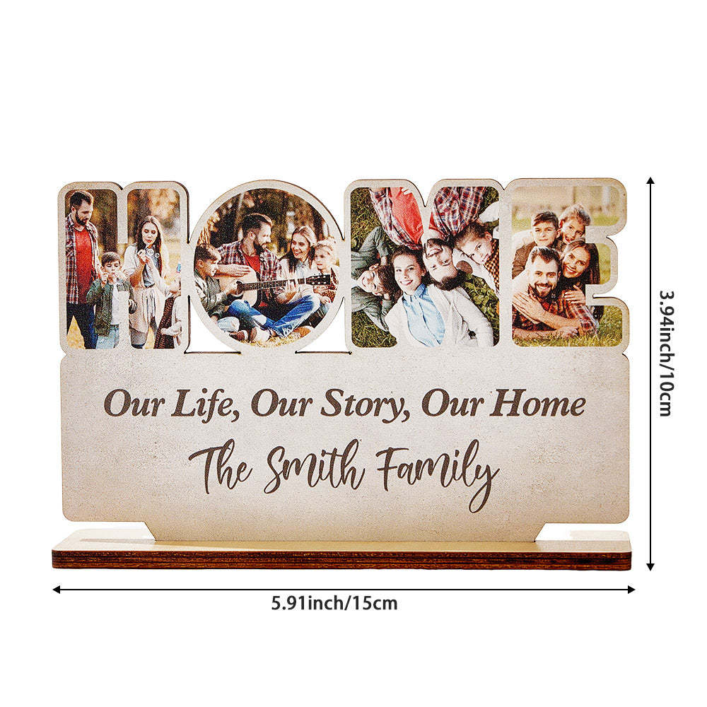 Personalized Home Wooden Plaque Custom Photo Home Sign Home Decoration Gift - auphotoblanket