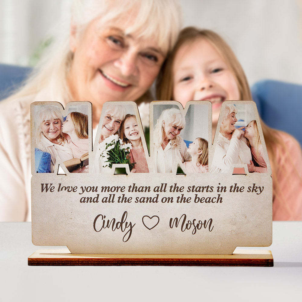Personalized Nana Wooden Plaque Custom Photo Plaque Home Ornament Gift for Grandma - auphotoblanket