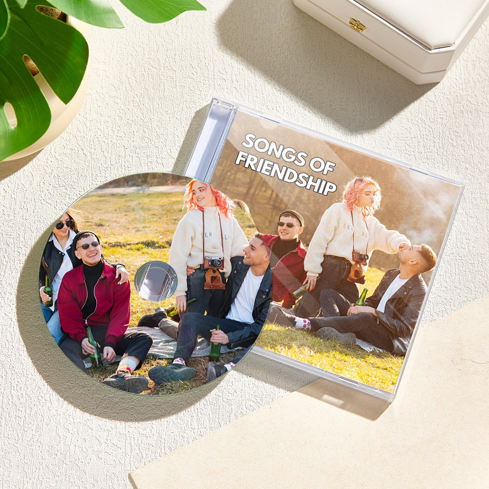 5 Photos Custom CD & Jewel Case With 16 Songs Personalized Custom CD Album Gift For Sisters/Friends - auphotoblanket