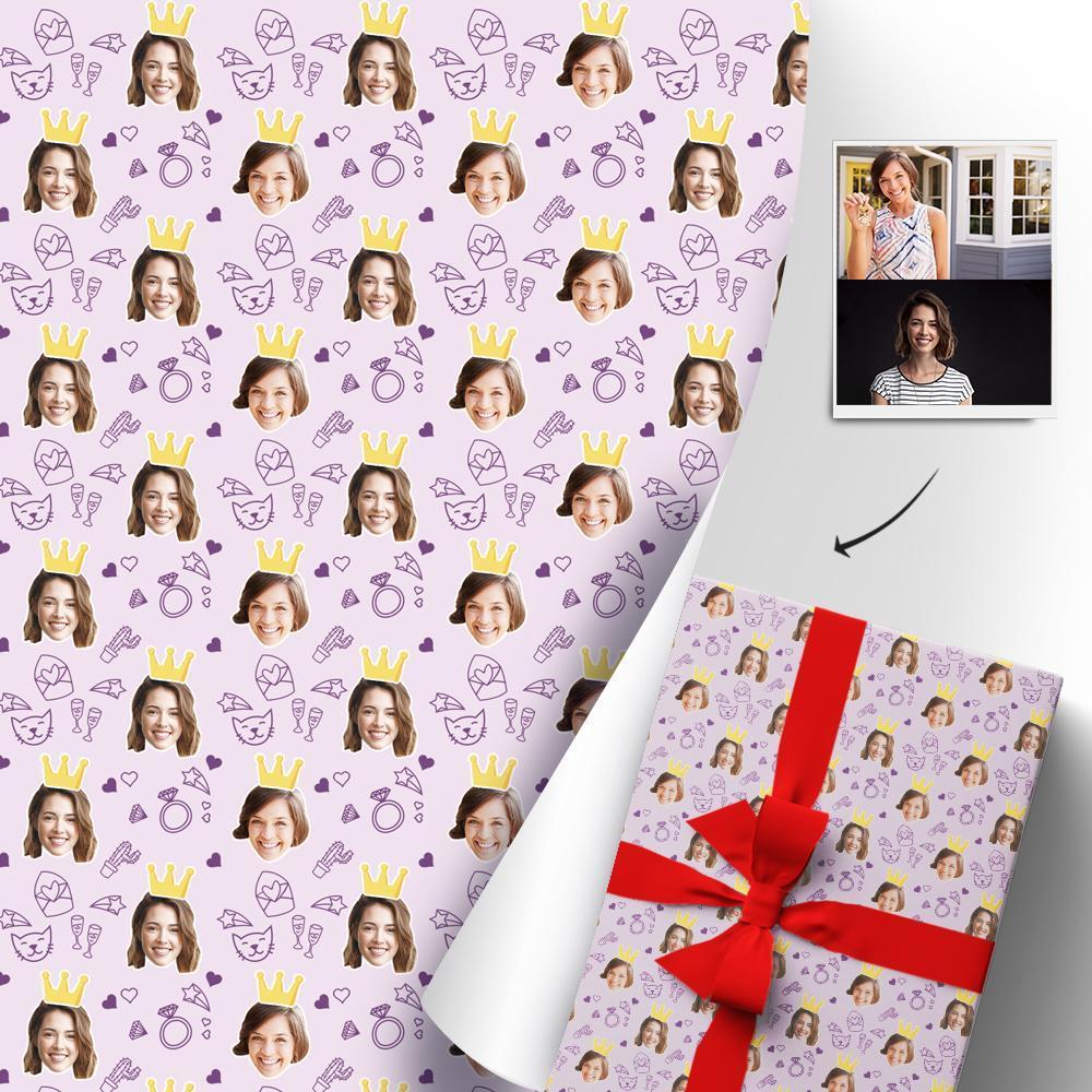 Gift Wrapping Paper, Custom Wrapping Paper, Gift Wrap, Face Personalised Custom Wrapping
