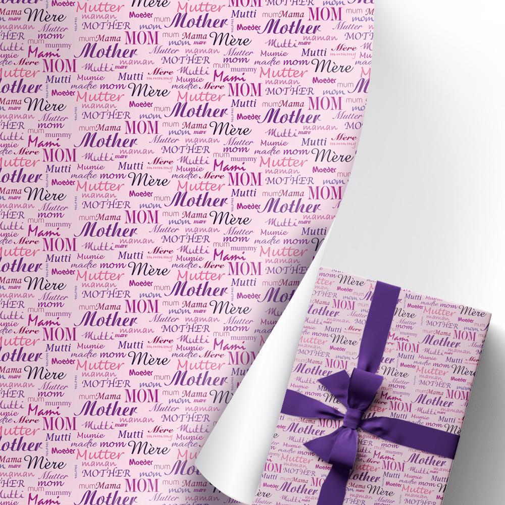 Christmas Wrap, Christmas Wrapping Paper, Christmas Gift Wrap for Mom, Multiple Languages