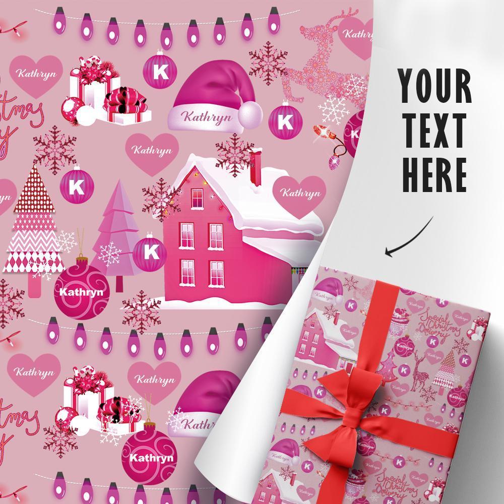 Christmas Wrap, Christmas Wrapping Paper, Christmas Gift Wrap, Custom Name Gift Wrap