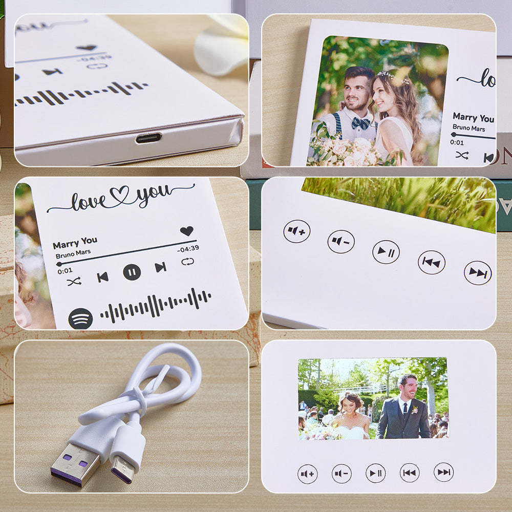 Personalized Video Greeting Card Custom Video Brochures Video Book Gift for Lover - auphotoblanket