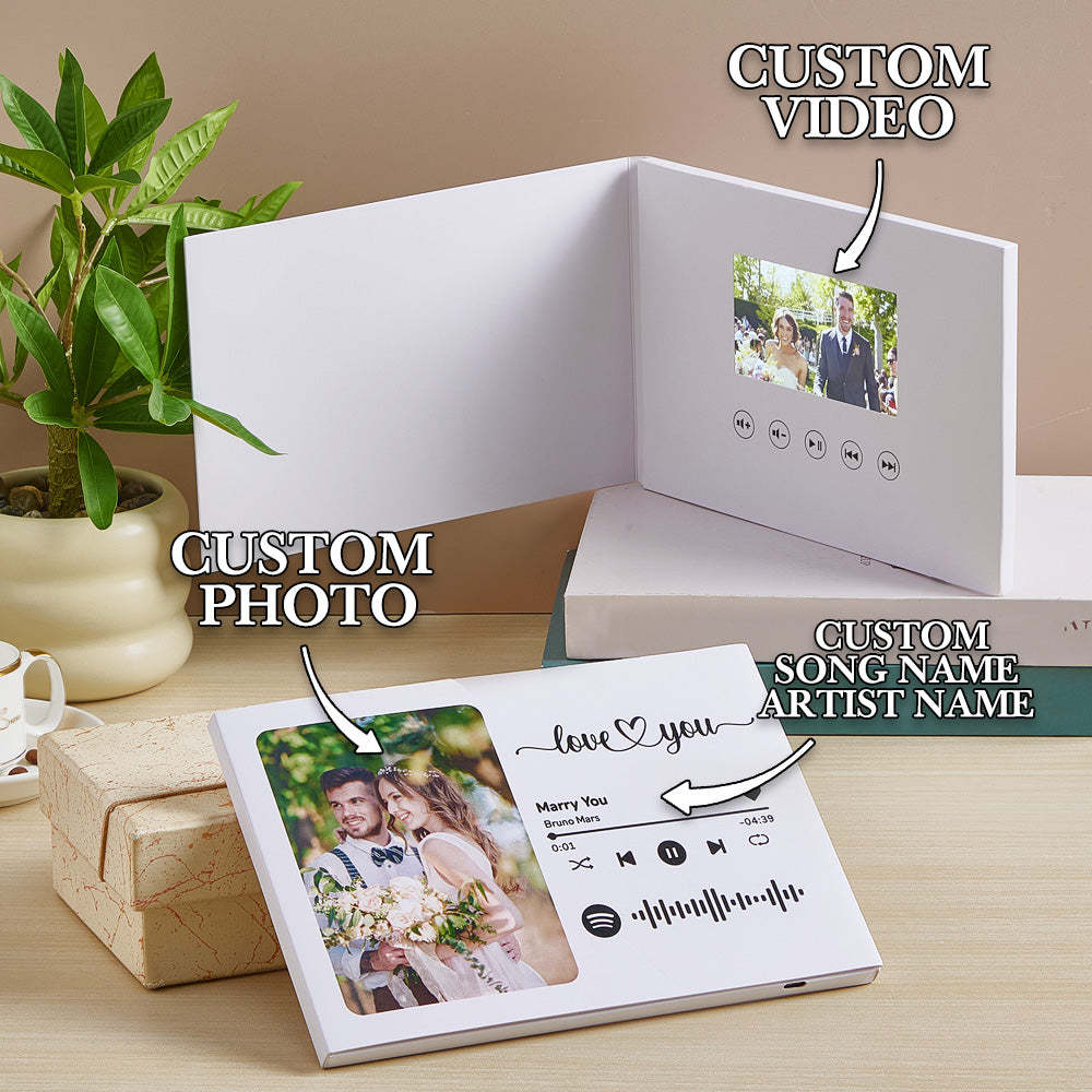 Personalized Video Greeting Card Custom Video Brochures Video Book Gift for Lover - auphotoblanket