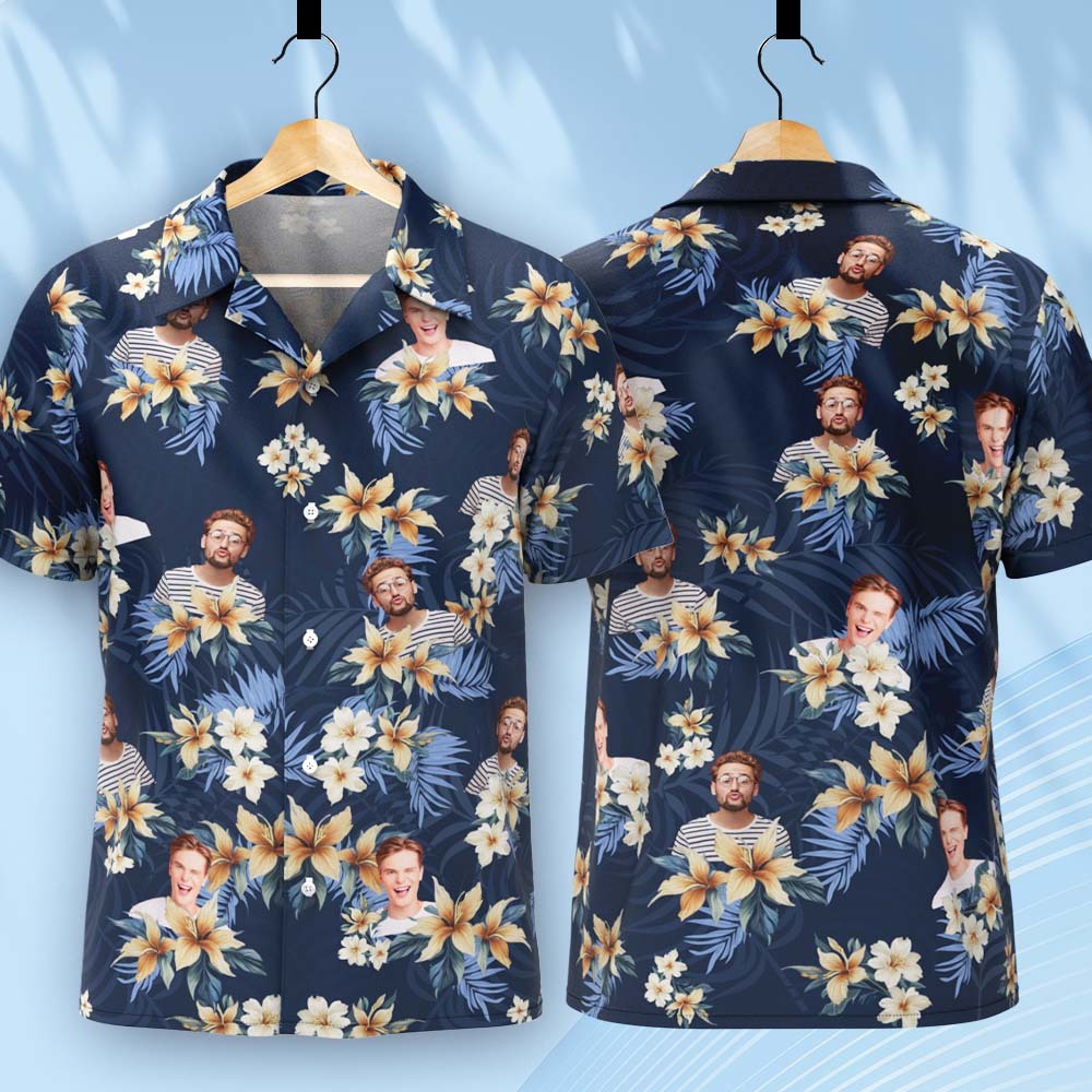 Custom Vintage Hawaiian Shirts With 1-3 Photos Custom Button-down Shirts - auphotoblanket