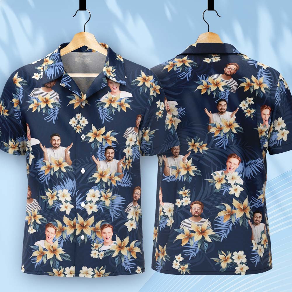 Custom Vintage Hawaiian Shirts With 1-3 Photos Custom Button-down Shirts - auphotoblanket