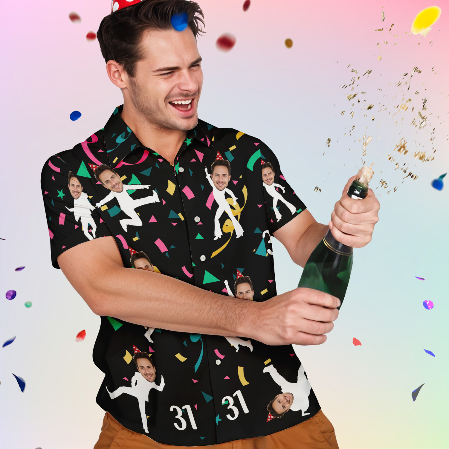 Custom Button-down Shirts Brithday Hawaiian Shirts Brithday Gifts For Him - auphotoblanket