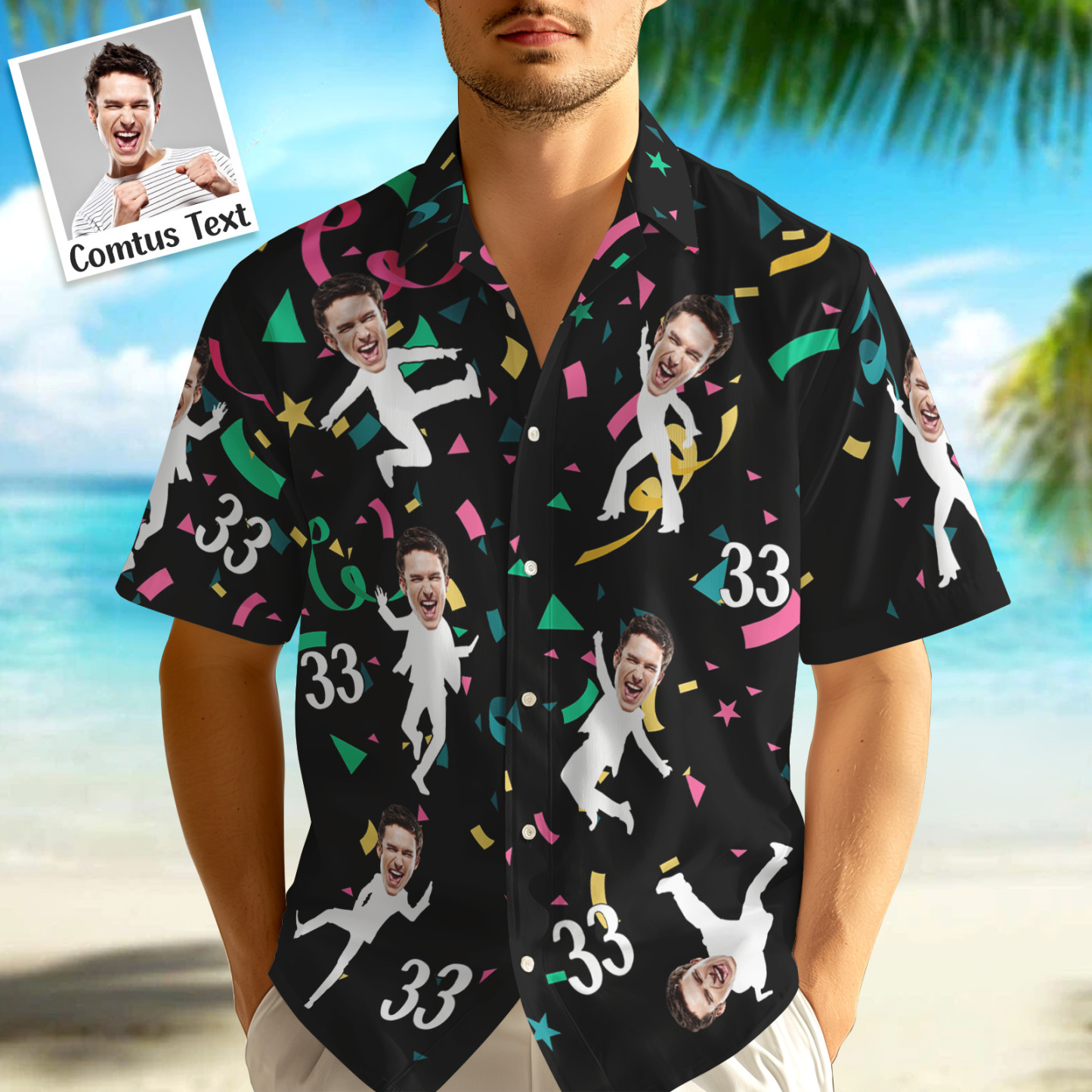 Custom Button-down Shirts Brithday Hawaiian Shirts Brithday Gifts For Him - auphotoblanket