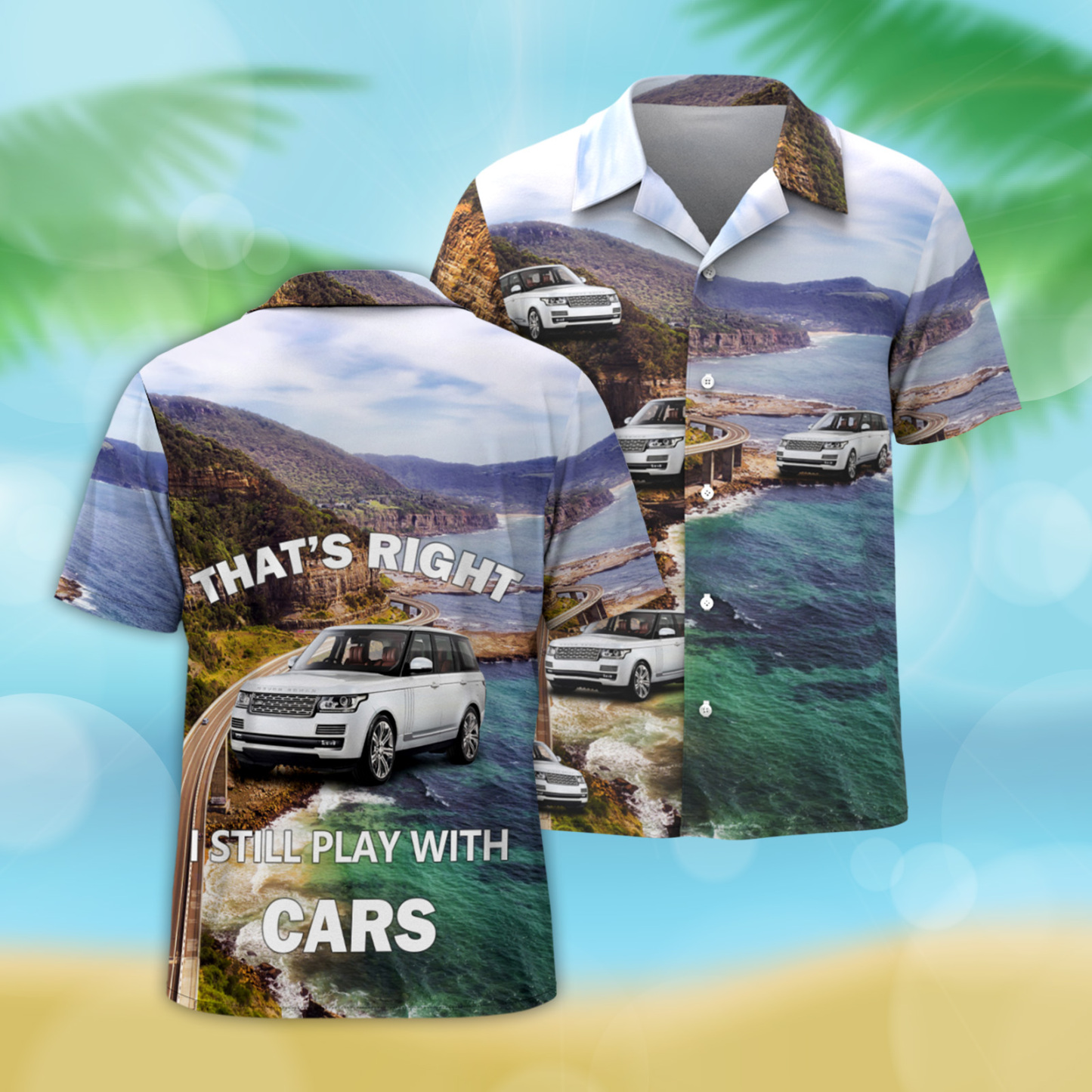 Upload Car/Motorcycle Photo Custom Hawaiian Shirts - Highway Driving Shirt For Him - auphotoblanket