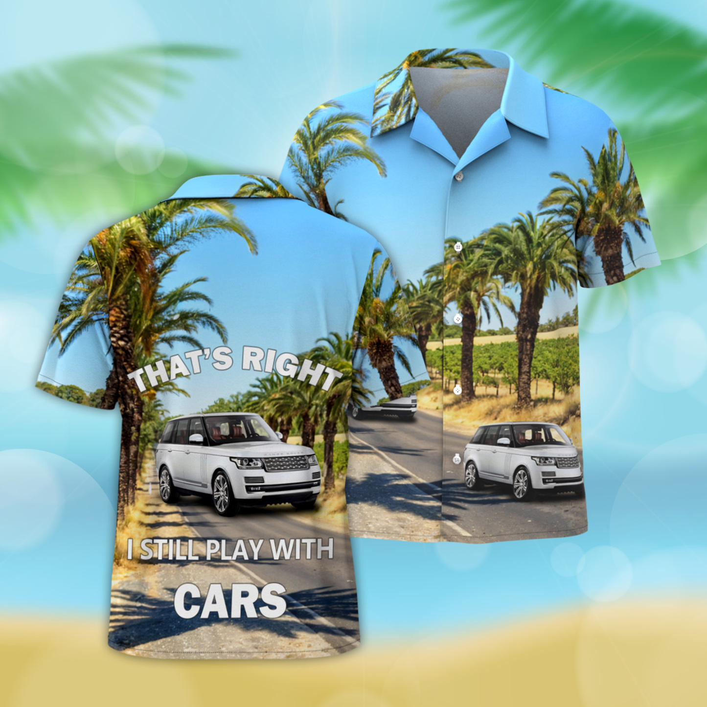 Upload Car/Motorcycle Photo Custom Hawaiian Shirts - Highway Driving Shirt For Him - auphotoblanket