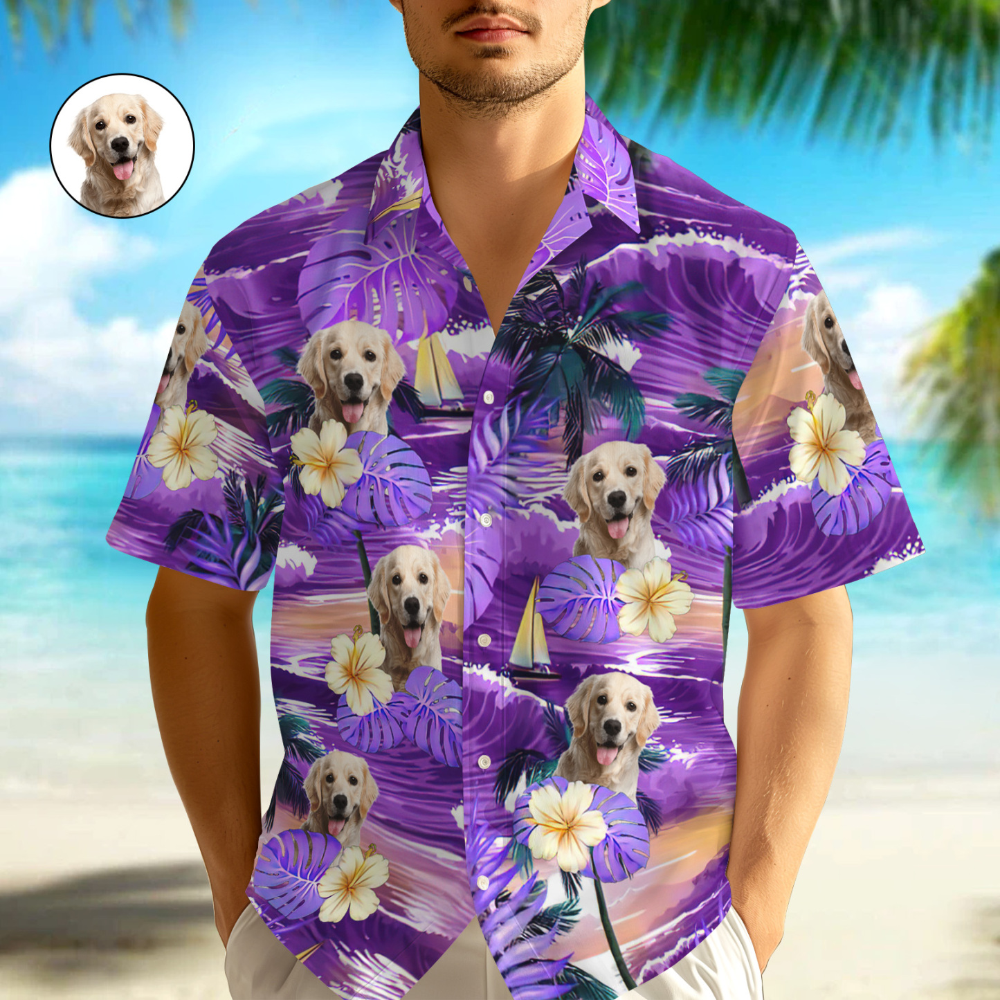 Custom Photo Summertime Is Calling Me - Dog & Cat Personalized Custom Unisex Tropical Hawaiian Aloha Shirt Gift For Pet Lovers - auphotoblanket