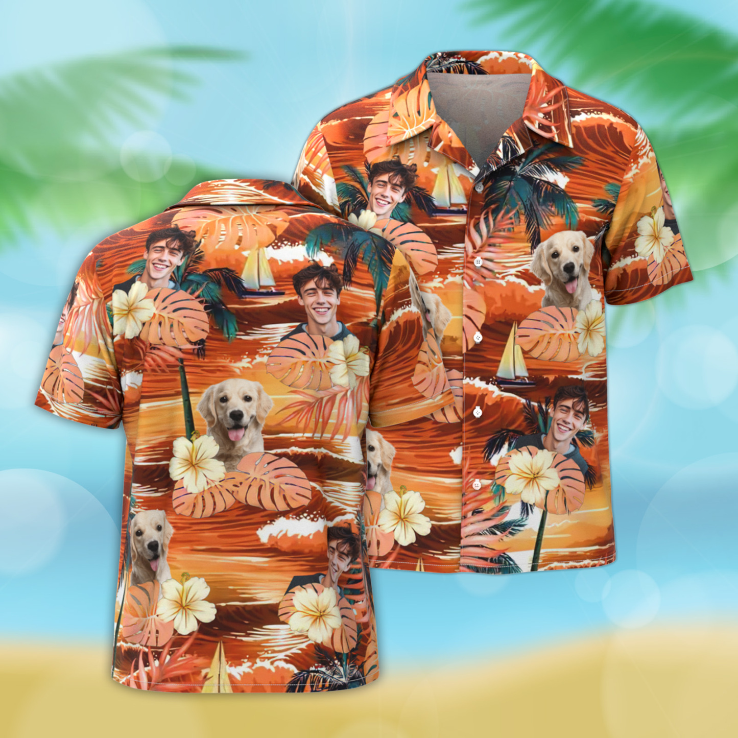 Custom Photo Summertime Is Calling Me - Dog & Cat Personalized Custom Unisex Tropical Hawaiian Aloha Shirt Gift For Pet Lovers - auphotoblanket