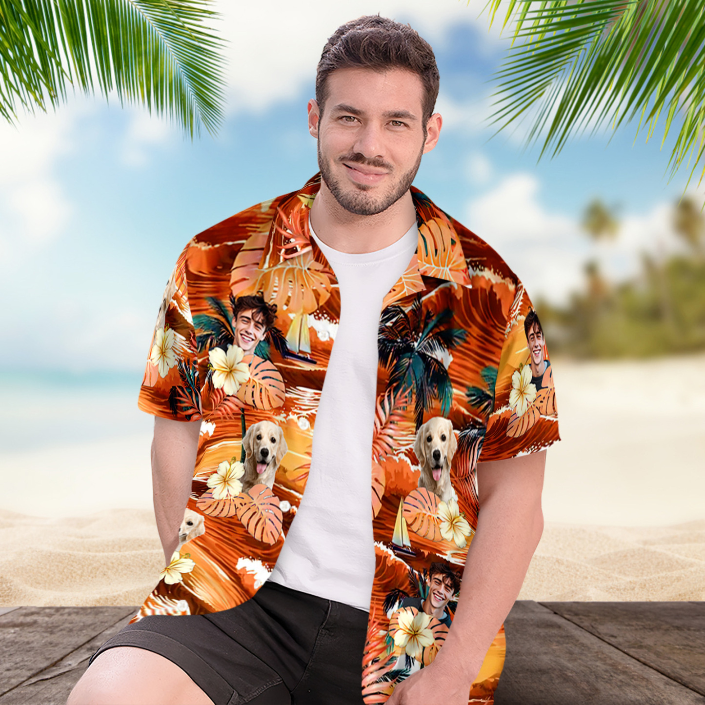 Custom Photo Summertime Is Calling Me - Dog & Cat Personalized Custom Unisex Tropical Hawaiian Aloha Shirt Gift For Pet Lovers - auphotoblanket