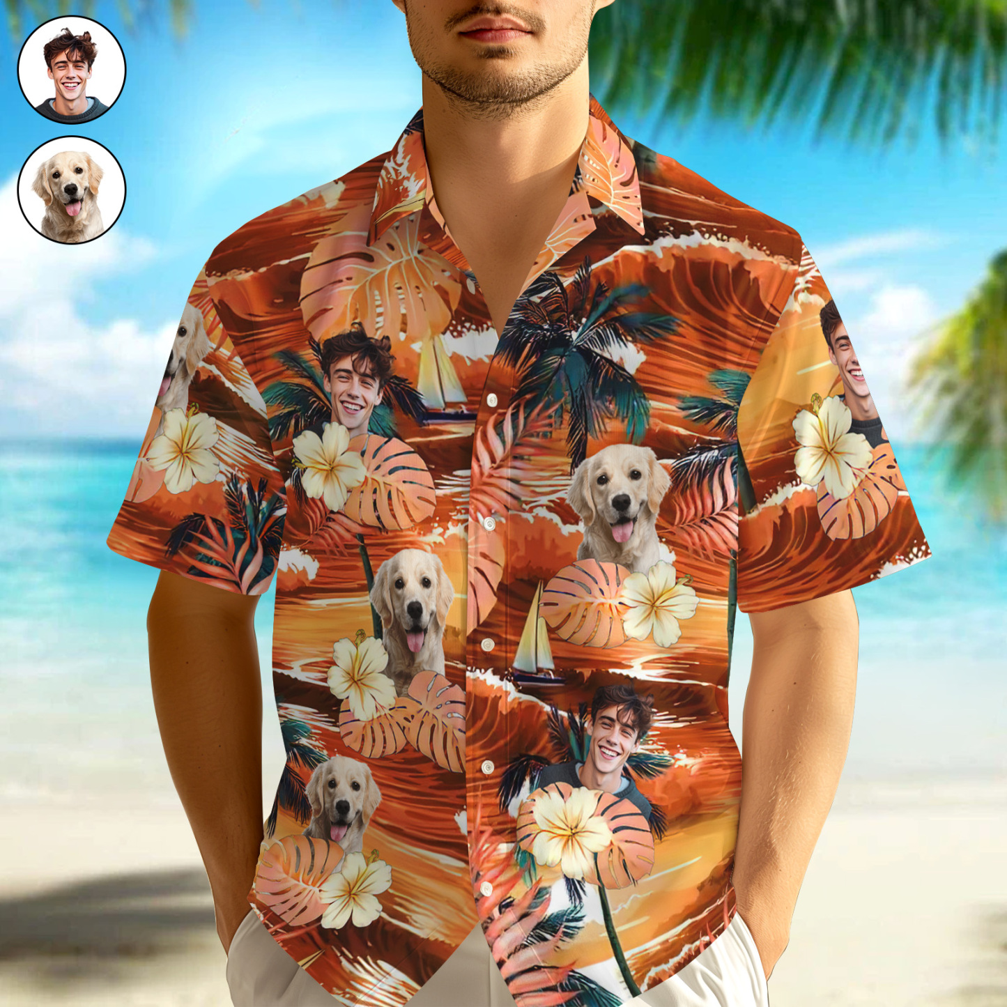 Custom Photo Summertime Is Calling Me - Dog & Cat Personalized Custom Unisex Tropical Hawaiian Aloha Shirt Gift For Pet Lovers - auphotoblanket