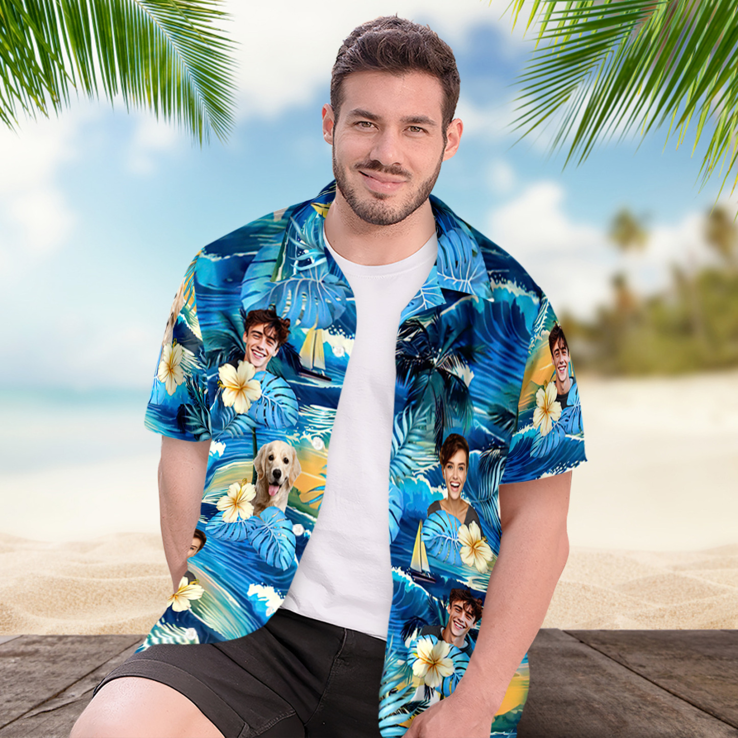 Custom Photo Summertime Is Calling Me - Dog & Cat Personalized Custom Unisex Tropical Hawaiian Aloha Shirt Gift For Pet Lovers - auphotoblanket