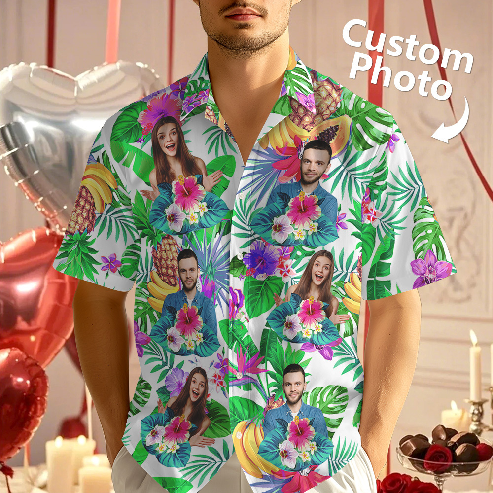 Custom Photo Funny Family Pet Tropical Personalized Custom Hawaiian Shirt - auphotoblanket