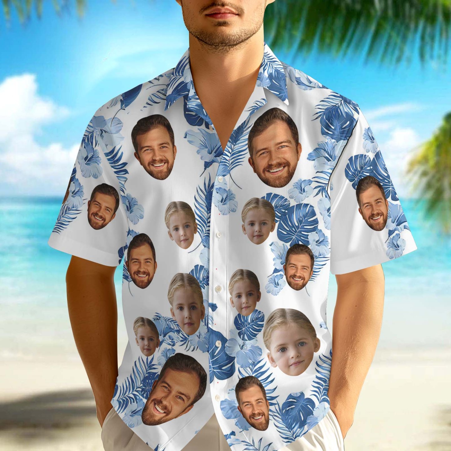 Custom Photo Funny Kids - Personalized Hawaiian Shirt - auphotoblanket