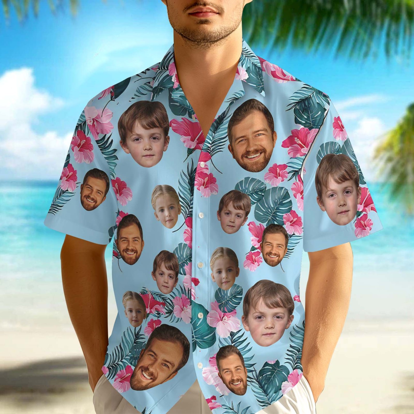 Custom Photo Funny Kids - Personalized Hawaiian Shirt - auphotoblanket