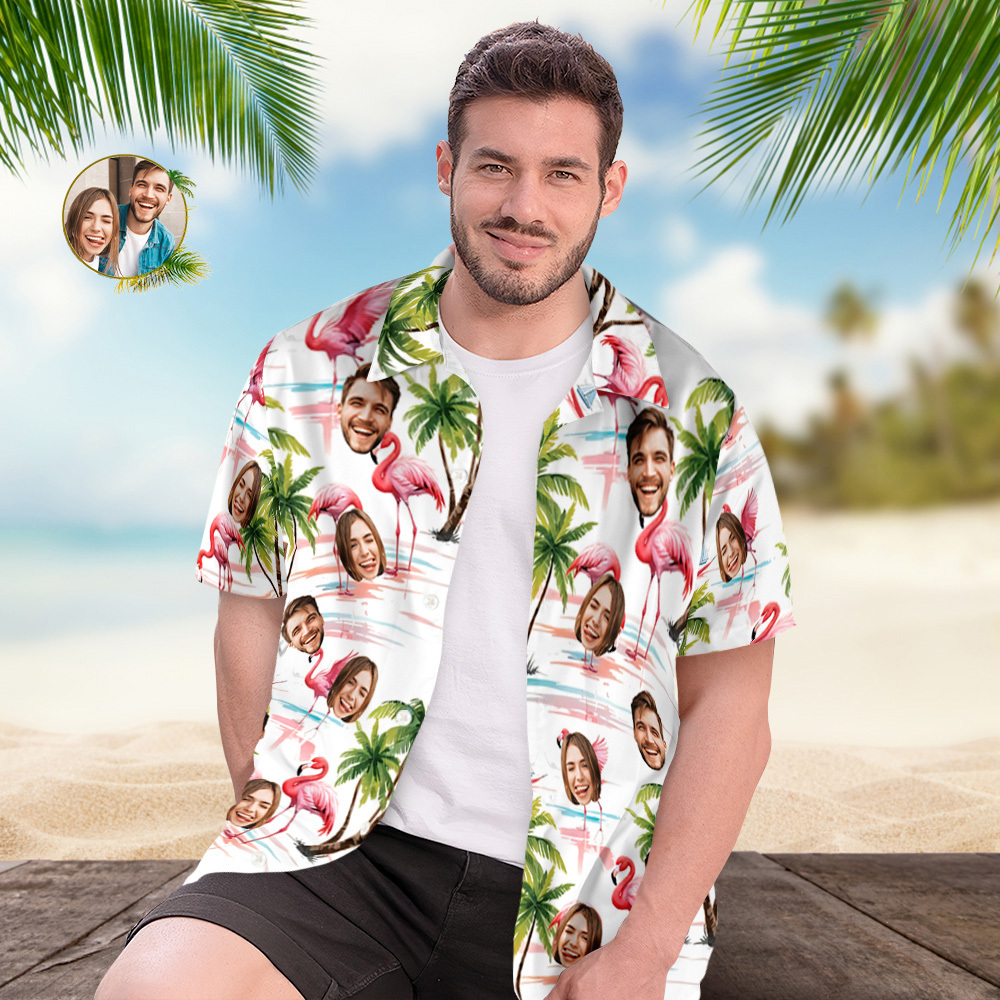 Custom Hawaiian Shirt With Face, Portrait Face Dog Cat Baby Hawaiian Shirt For Men Women, Hawaiian Shirt With Dog, Funny Hawaiian Shirt - auphotoblanket
