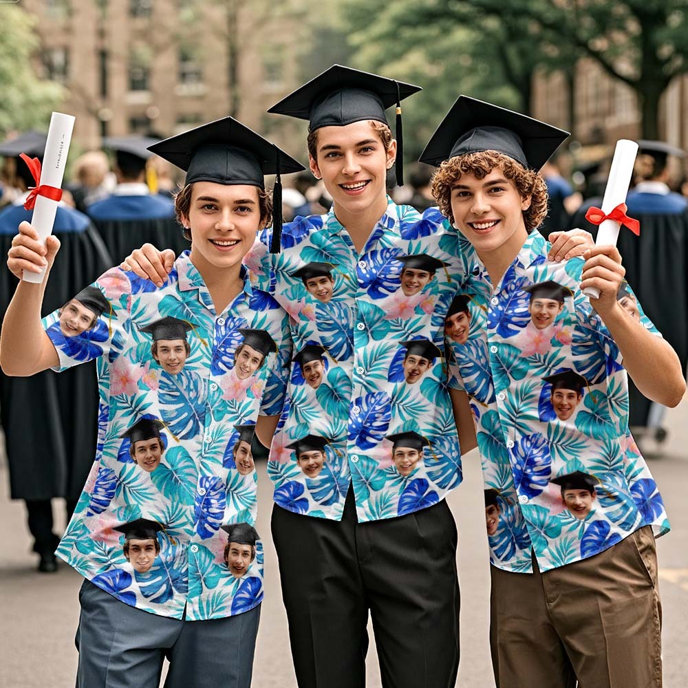 Custom Hawaiian Shirt for Graduation Hawaiian Shirt with Your Face On It - auphotoblanket