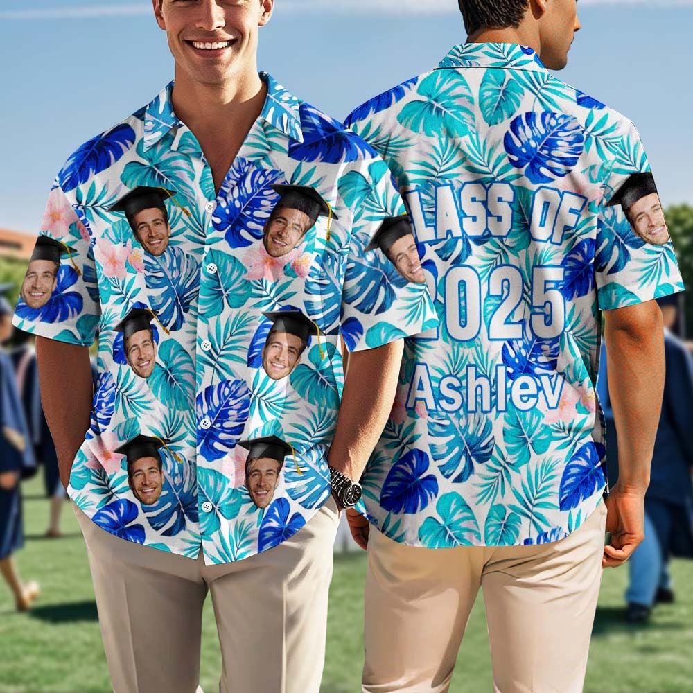 Custom Hawaiian Shirt for Graduation Hawaiian Shirt with Your Face On It - auphotoblanket