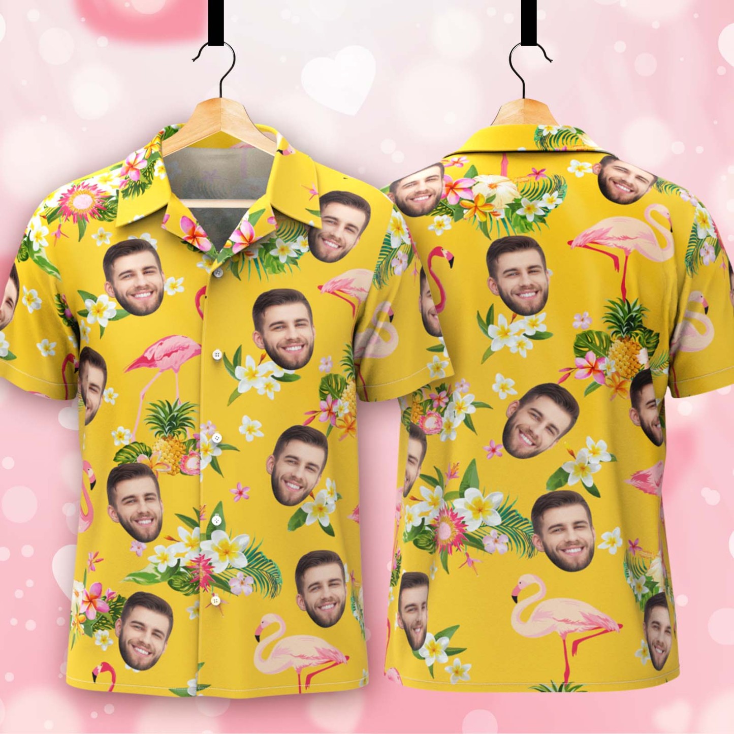 Custom Hawaiian Shirts Colorful Flamingo Aloha Beach Shirt For Men - auphotoblanket