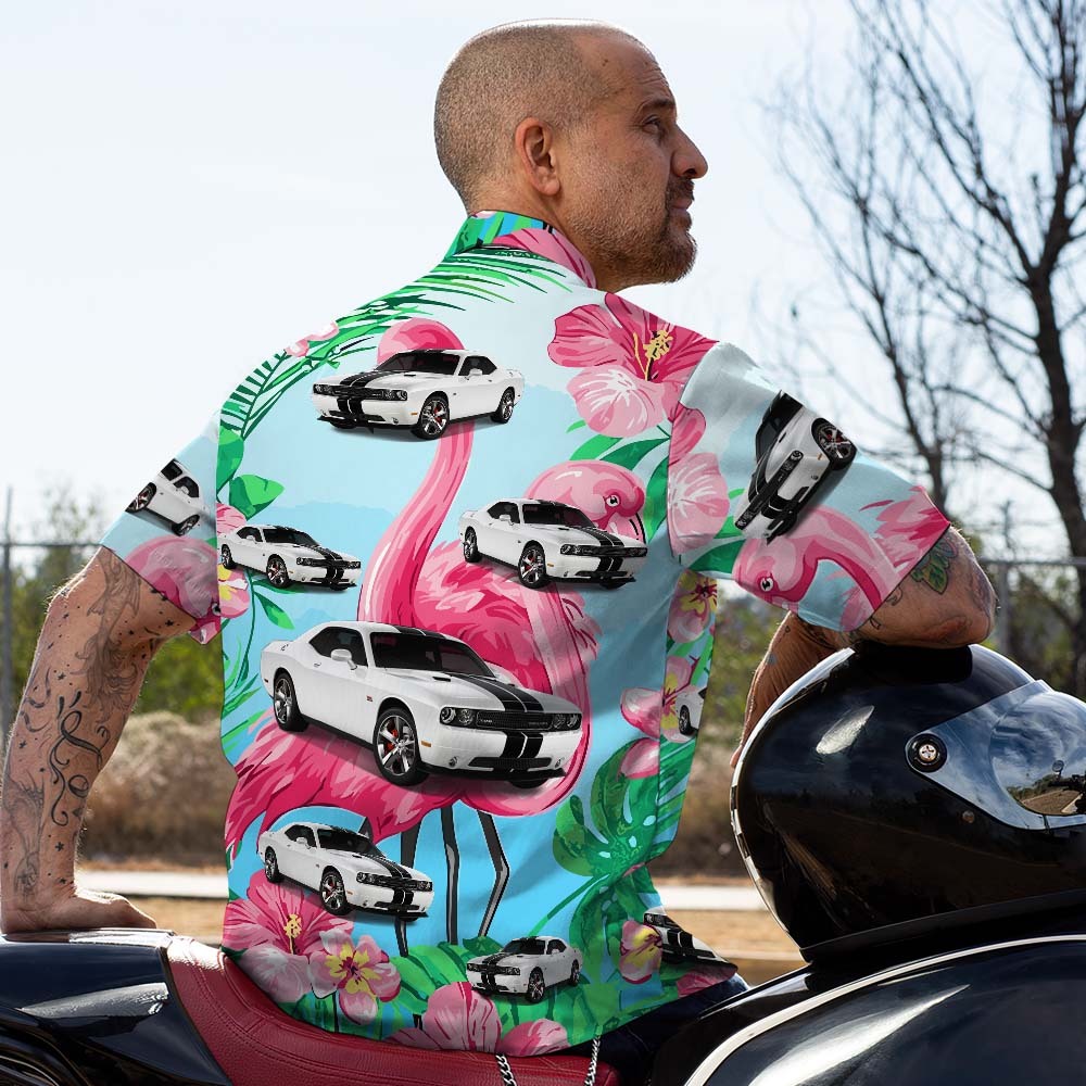 Upload Car Photo Custom Photo All Over Print Hawaiian Shirt Flamingo Summer Hawaiian Shirt for Men - auphotoblanket