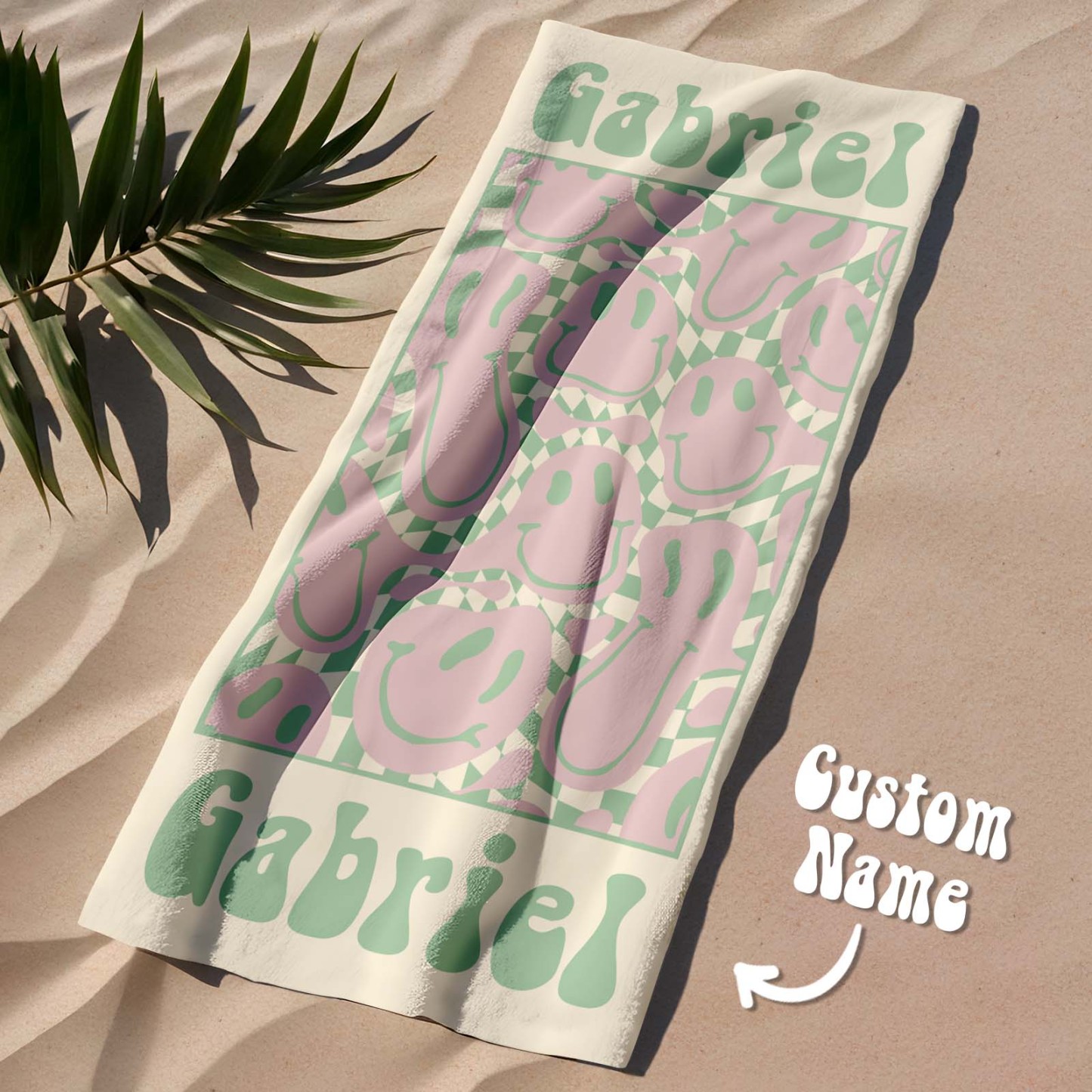 Retro Multi Style Beach Towel Personalized Name Bath Towel Personalized Pool Towel Beach Towel With Name Outside Birthday Holiday Gift - auphotoblanket