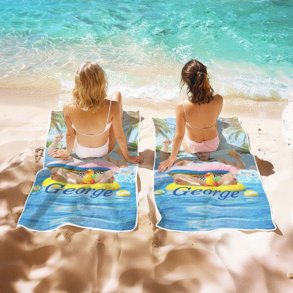 Father's Day Gift, Personalized Beach Towel For Adults Couple Gifts For Him, Quick Dry , Beer Belly Father , No Sand Microfiber Beach Towel