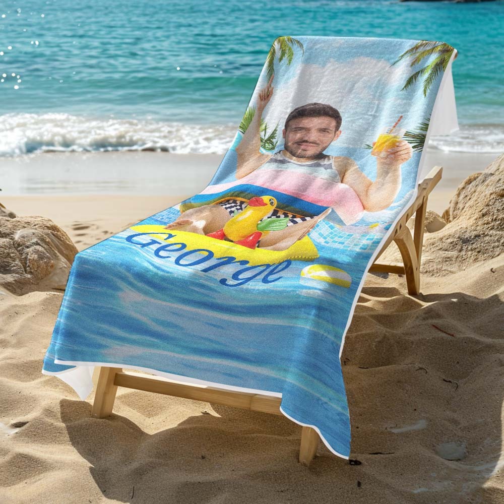 Father's Day Gift, Personalized Beach Towel For Adults Couple Gifts For Him, Quick Dry , Beer Belly Father , No Sand Microfiber Beach Towel