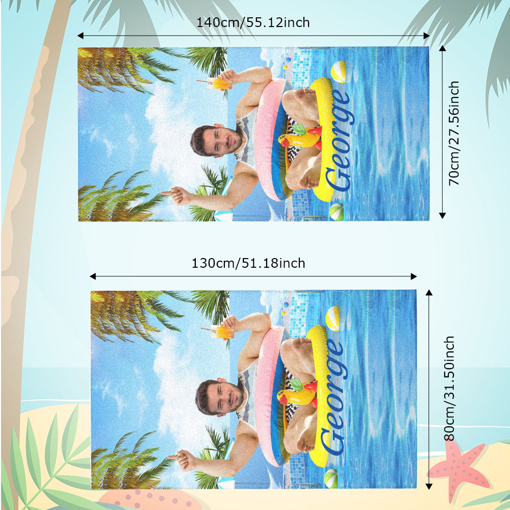Father's Day Gift, Personalized Beach Towel For Adults Couple Gifts For Him, Quick Dry , Beer Belly Father , No Sand Microfiber Beach Towel