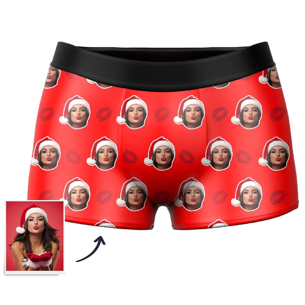 Men's Custom Kiss Boxer Shorts - Red Underpants, Briefs