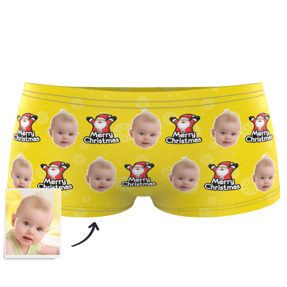 Christmas Santa Claus Kids Custom Face Boxer Briefs