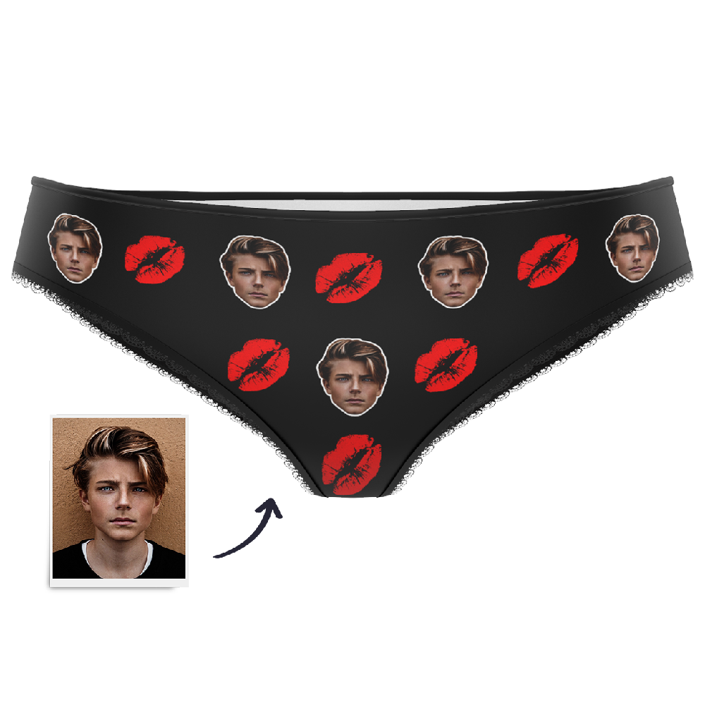 Couple Women's Custom Face Colorful Panties - Kiss