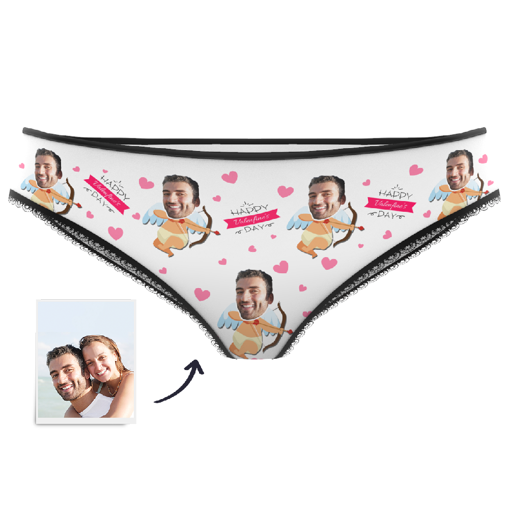 Women's Cupid Custom Face Colorful Panties - Happy Valentine's day