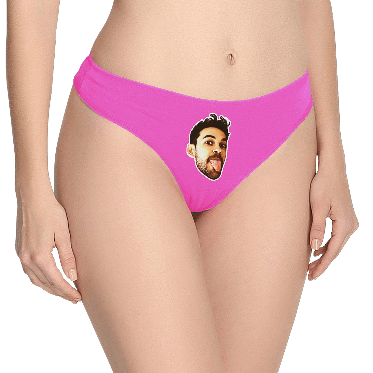 Women's Custom Face Thong Panty - Solid Color