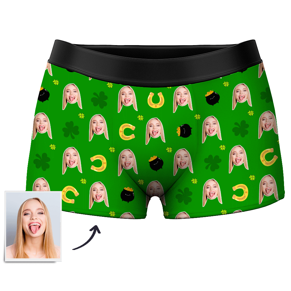 Men's Custom Face Boxer Shorts - Lucky Gold Pouch