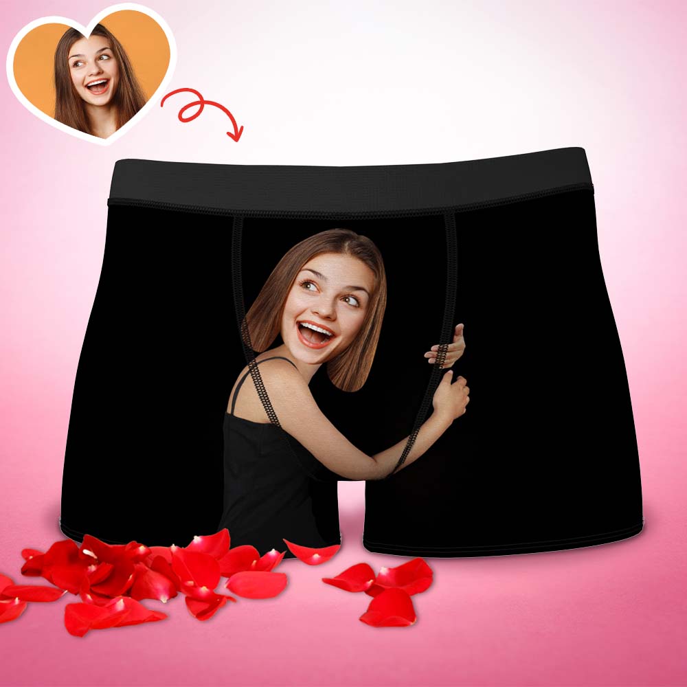 Men's Custom Face On Body Boxer Shorts Funny Face Boxer - Let Me See/ Sexy Girl/ Hot Dance/ It belongs to me/ Only I Can Ride It/ Comic Girl's Glasses/ Pick Up Skirt