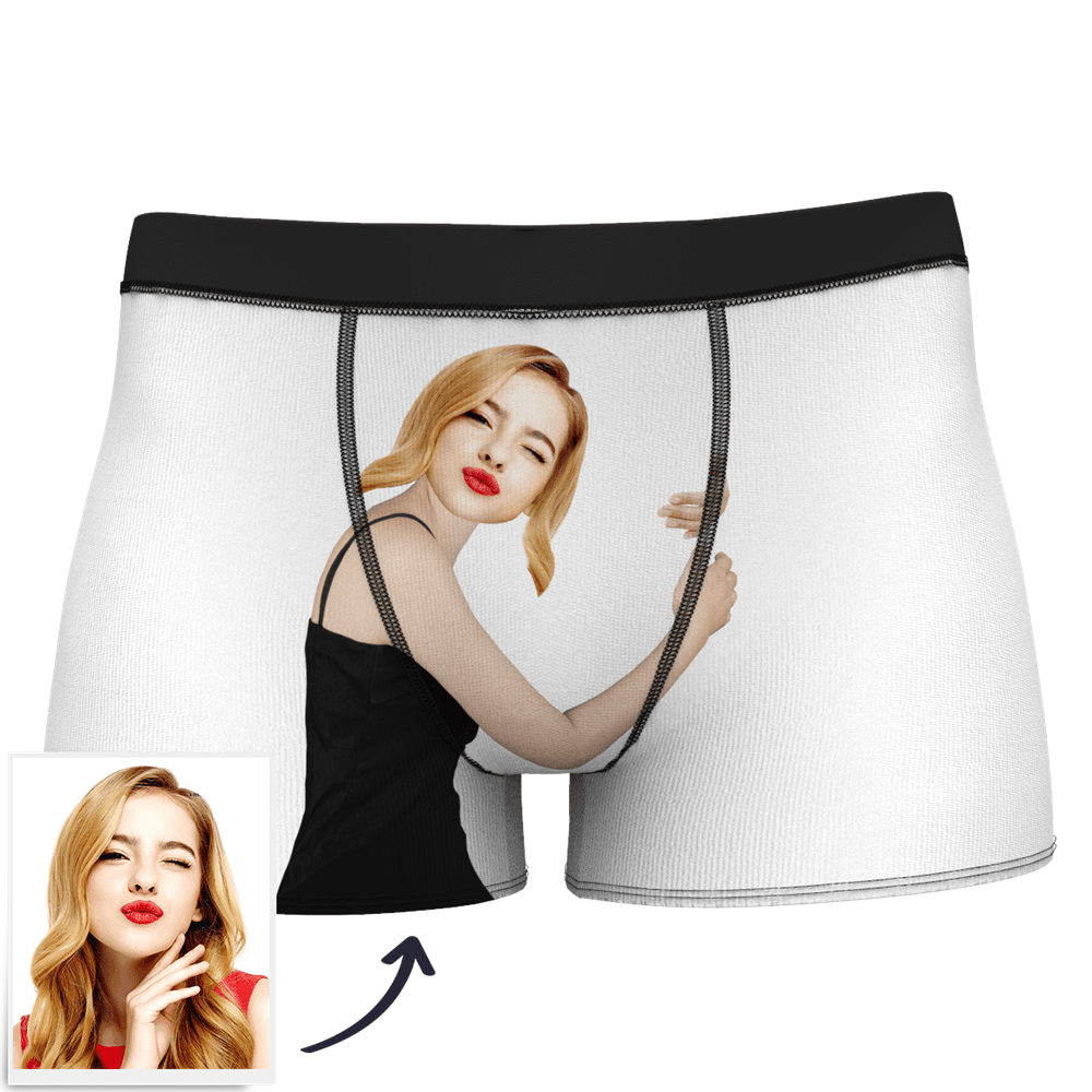 Men's Custom Face On Body Boxer Shorts Funny Face Boxer - Let Me See/ Sexy Girl/ Hot Dance/ It belongs to me/ Only I Can Ride It/ Comic Girl's Glasses/ Pick Up Skirt